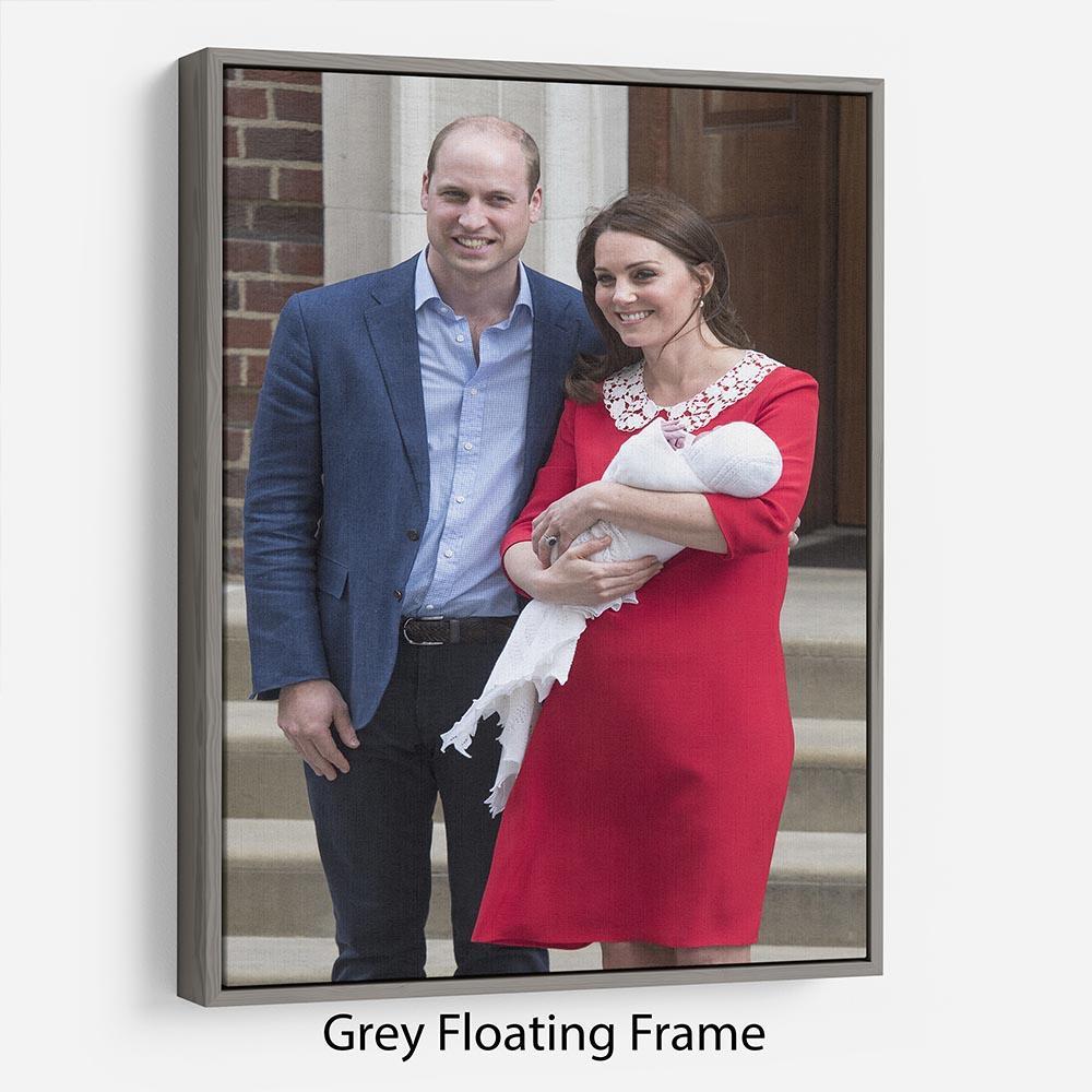 Louis Arthur Charles with the Duke and Duchess of Cambridge Floating Frame Canvas