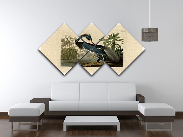 Louisiana Heron by Audubon 4 Square Multi Panel Canvas - Canvas Art Rocks - 3