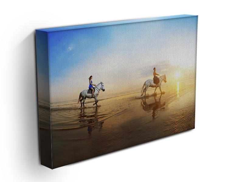 Love background Family and horse in the sunshine Canvas Print or Poster - Canvas Art Rocks - 3