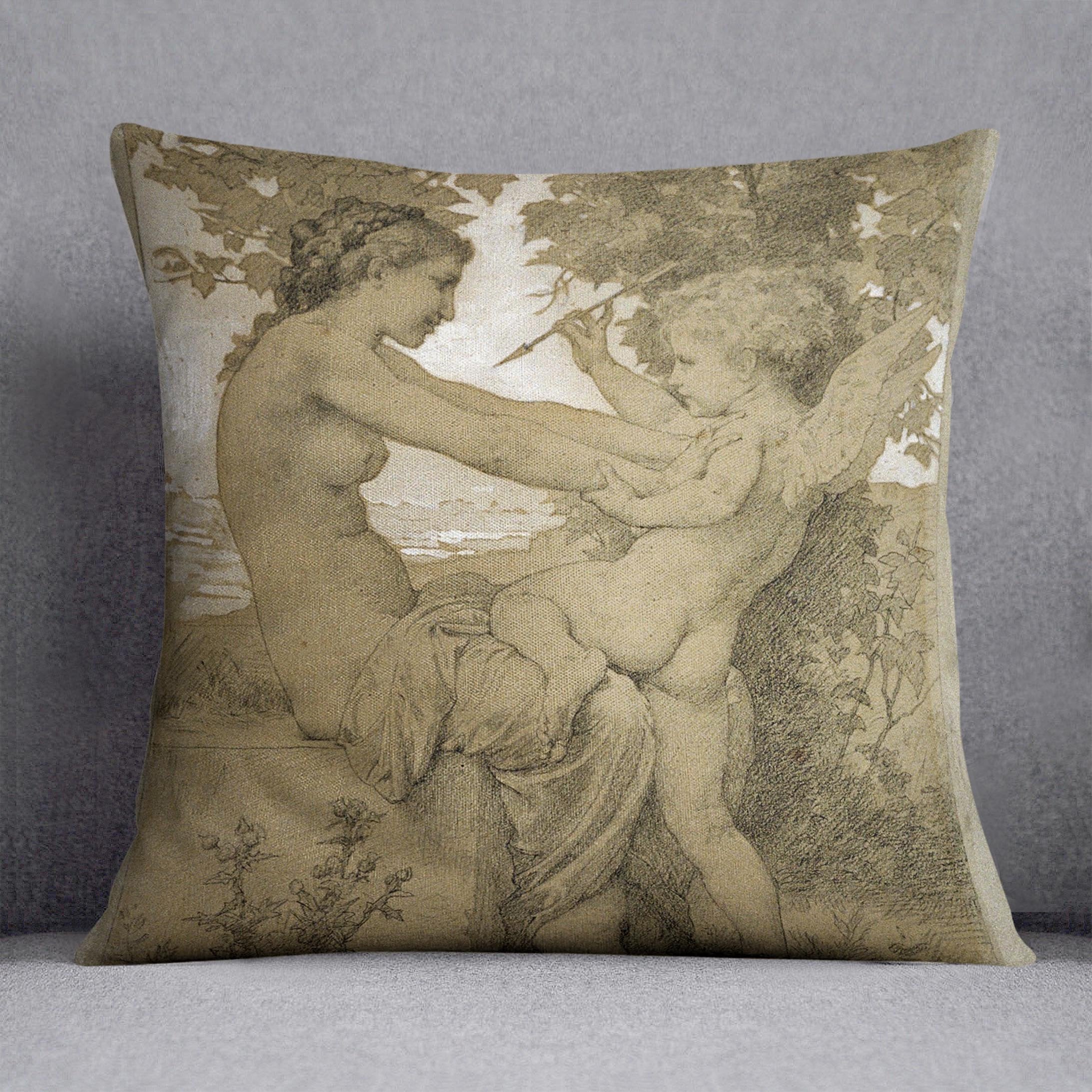Loves Resistance By Bouguereau Throw Pillow