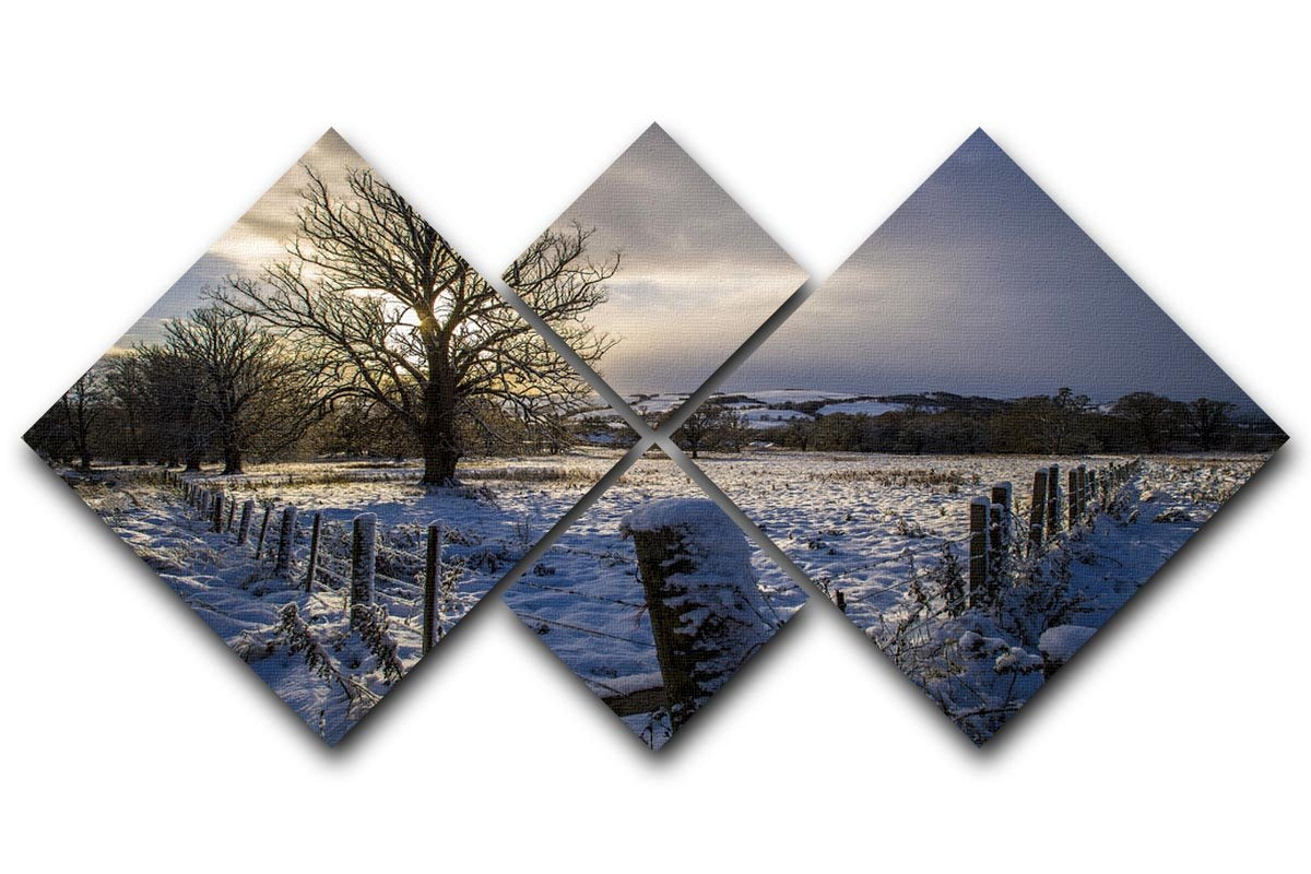 Low light on a winters day 4 Square Multi Panel Canvas - Canvas Art Rocks - 1