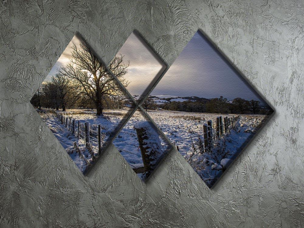 Low light on a winters day 4 Square Multi Panel Canvas - Canvas Art Rocks - 2