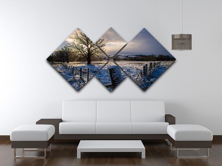 Low light on a winters day 4 Square Multi Panel Canvas - Canvas Art Rocks - 3