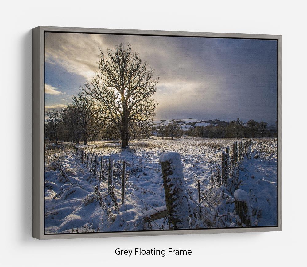 Low light on a winters day Floating Frame Canvas - Canvas Art Rocks - 3