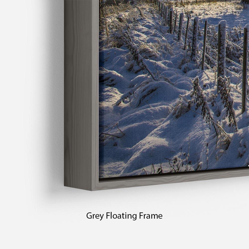 Low light on a winters day Floating Frame Canvas - Canvas Art Rocks - 4