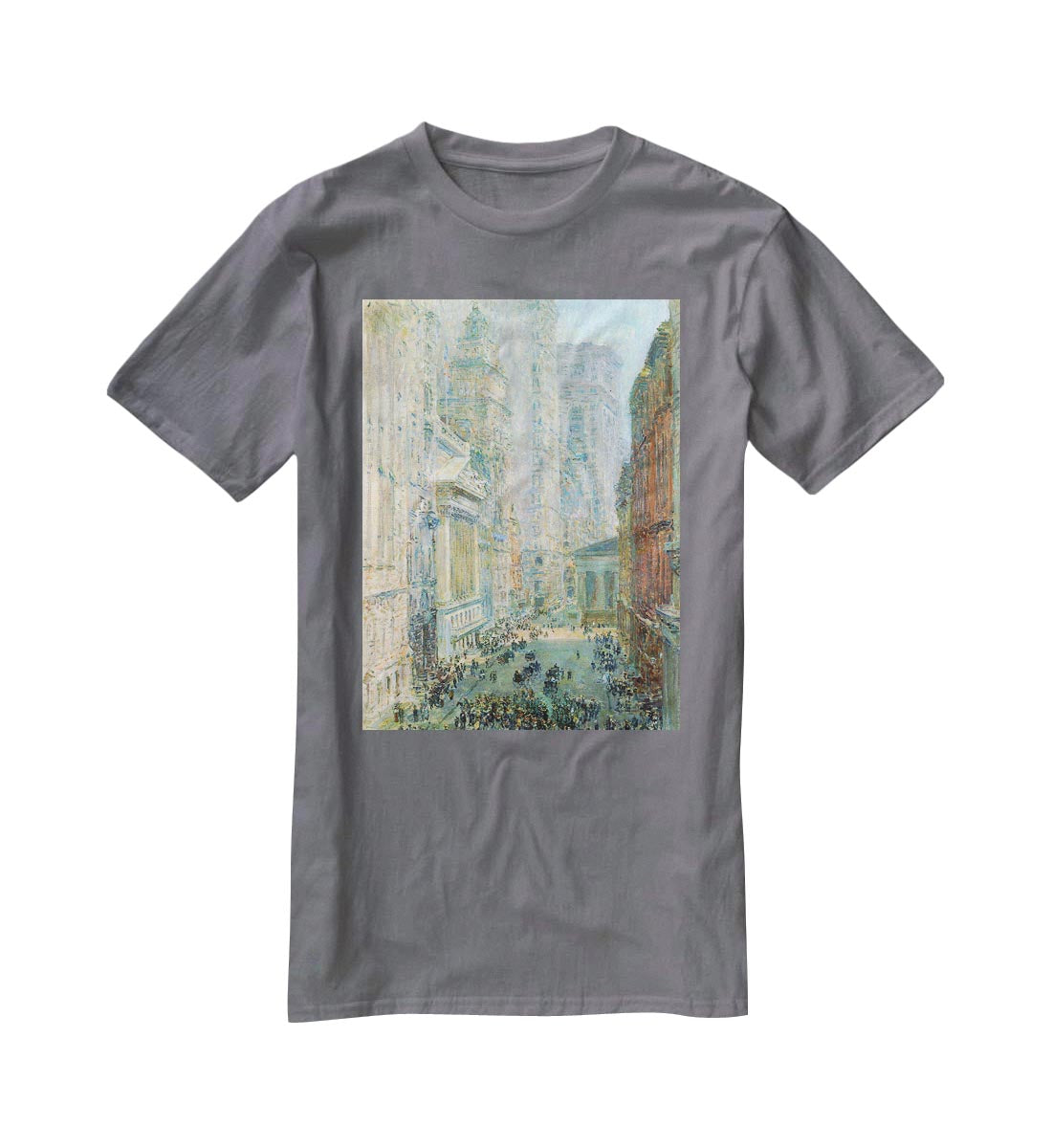 Lower Manhattan by Hassam T-Shirt - Canvas Art Rocks - 3