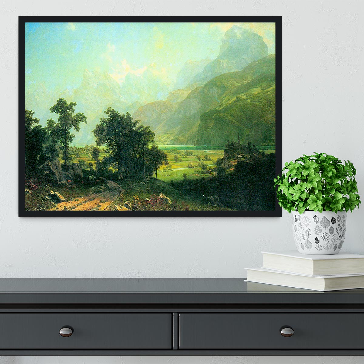 Lucerne Switzerland by Bierstadt Framed Print - Canvas Art Rocks - 2