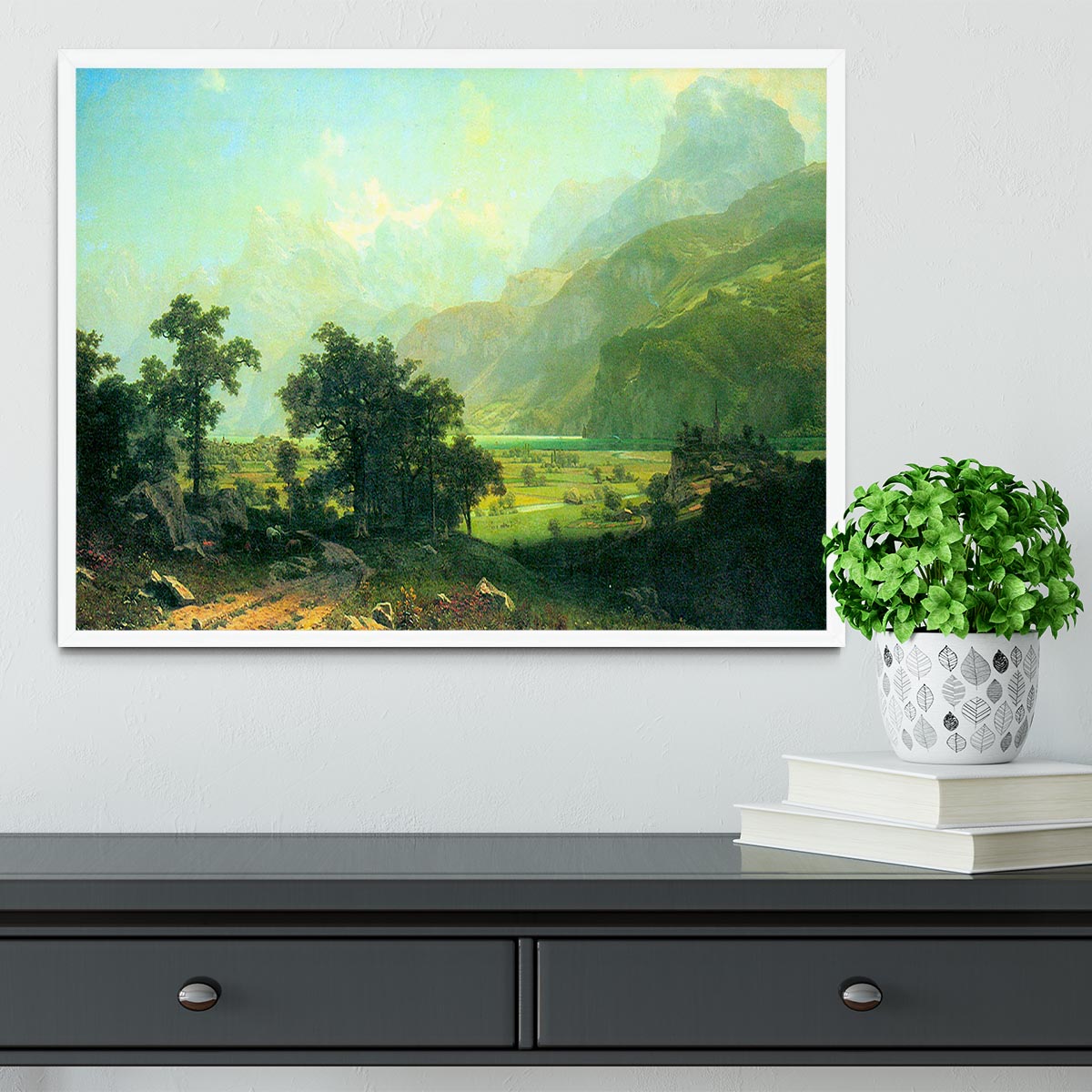 Lucerne Switzerland by Bierstadt Framed Print - Canvas Art Rocks -6