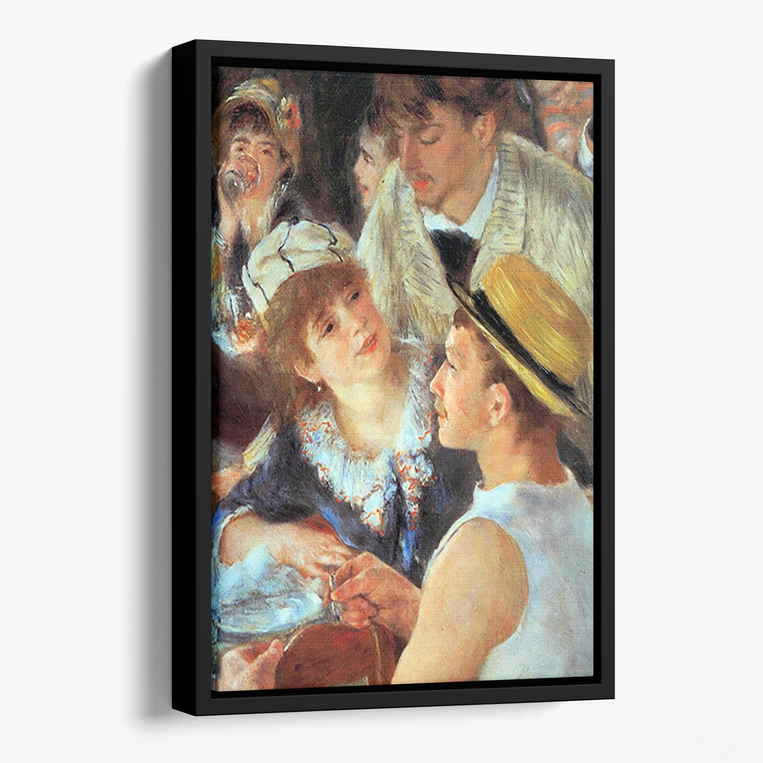 Lunch on the boat party detail by Renoir Floating Framed Canvas
