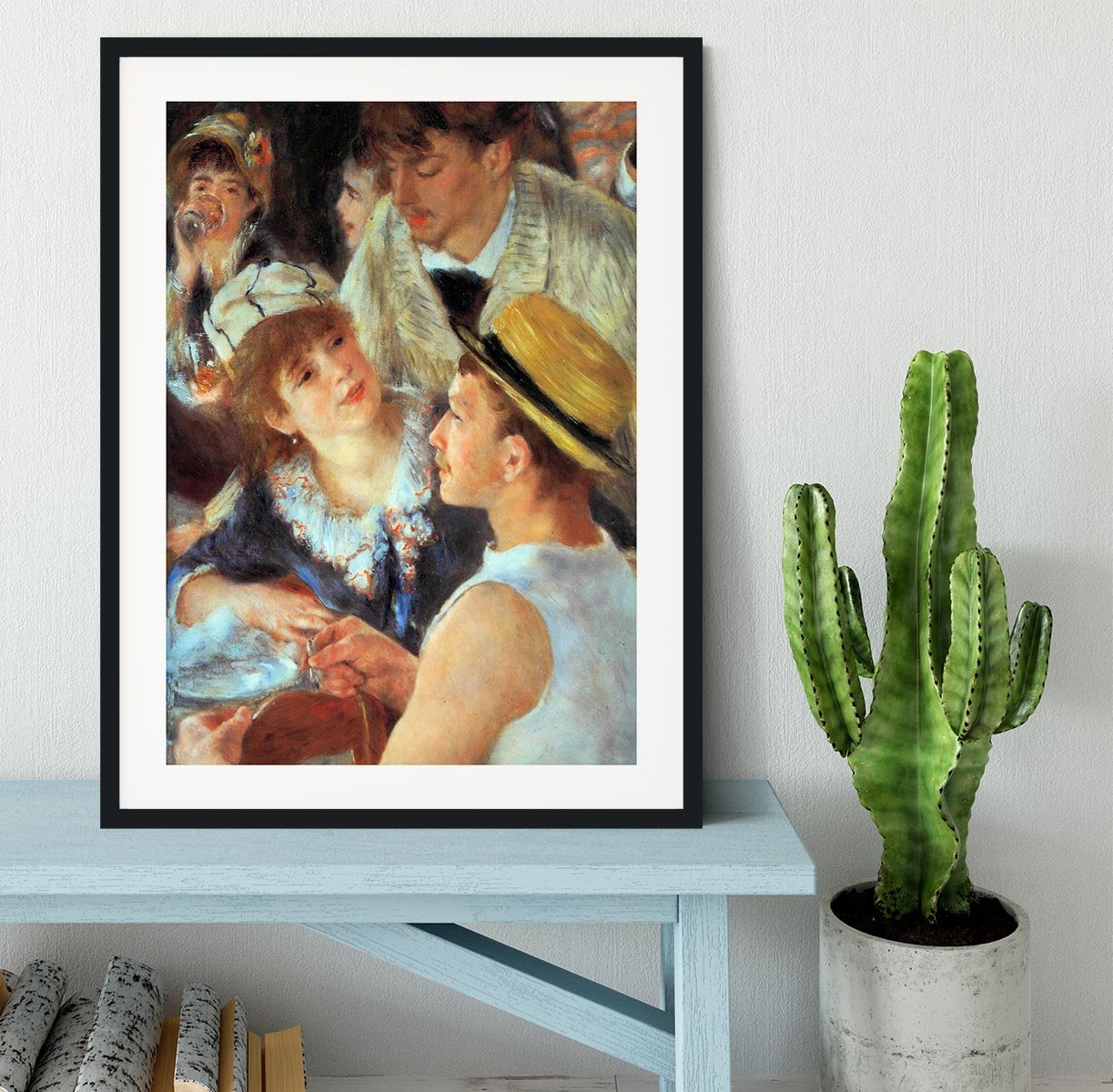 Lunch on the boat party detail by Renoir Framed Print - Canvas Art Rocks - 1