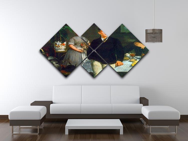 Luncheon by Manet 4 Square Multi Panel Canvas - Canvas Art Rocks - 3