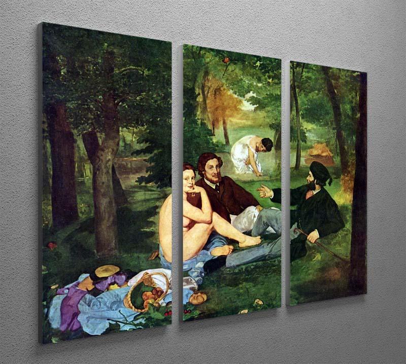 Luncheon on The Grass 1863 by Manet 3 Split Panel Canvas Print - Canvas Art Rocks - 2