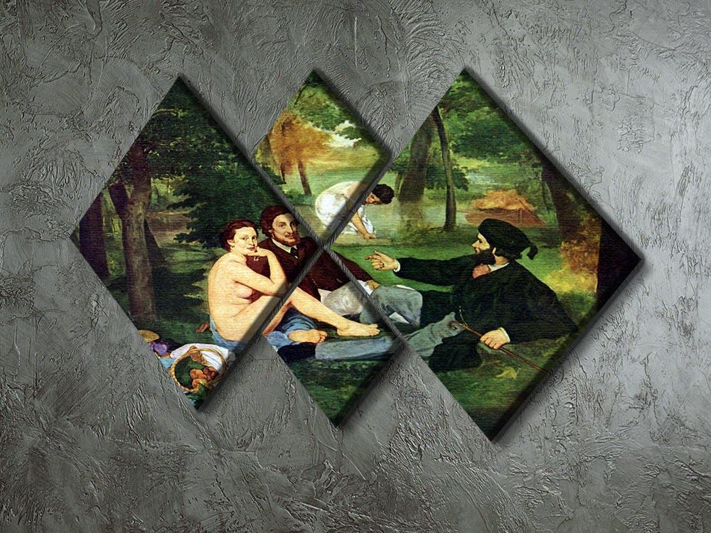 Luncheon on The Grass 1863 by Manet 4 Square Multi Panel Canvas - Canvas Art Rocks - 2