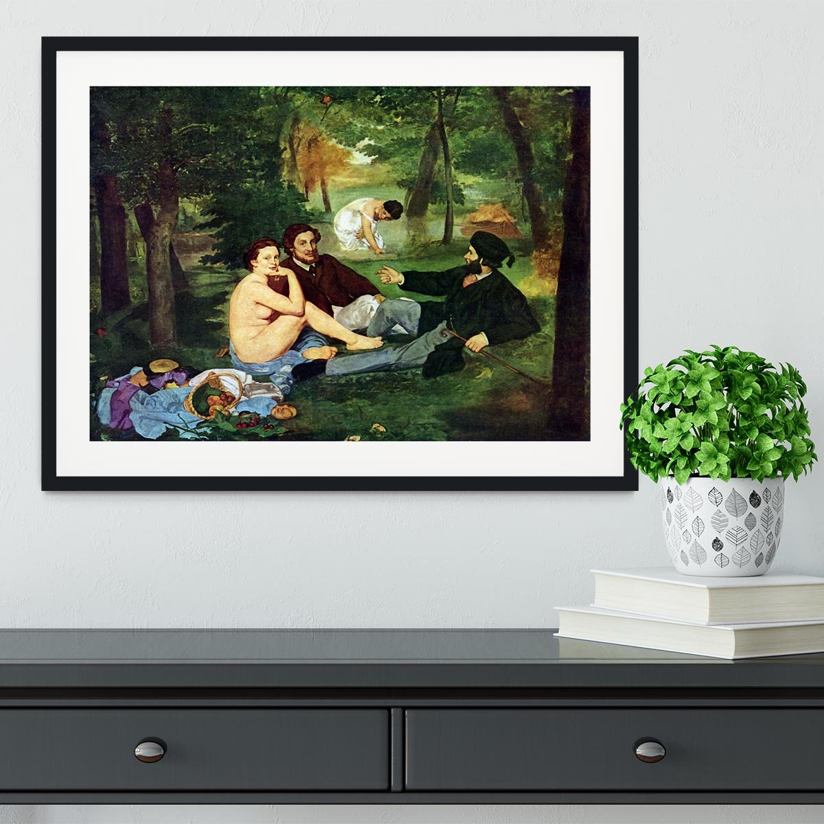 Luncheon on The Grass 1863 by Manet Framed Print - Canvas Art Rocks - 1