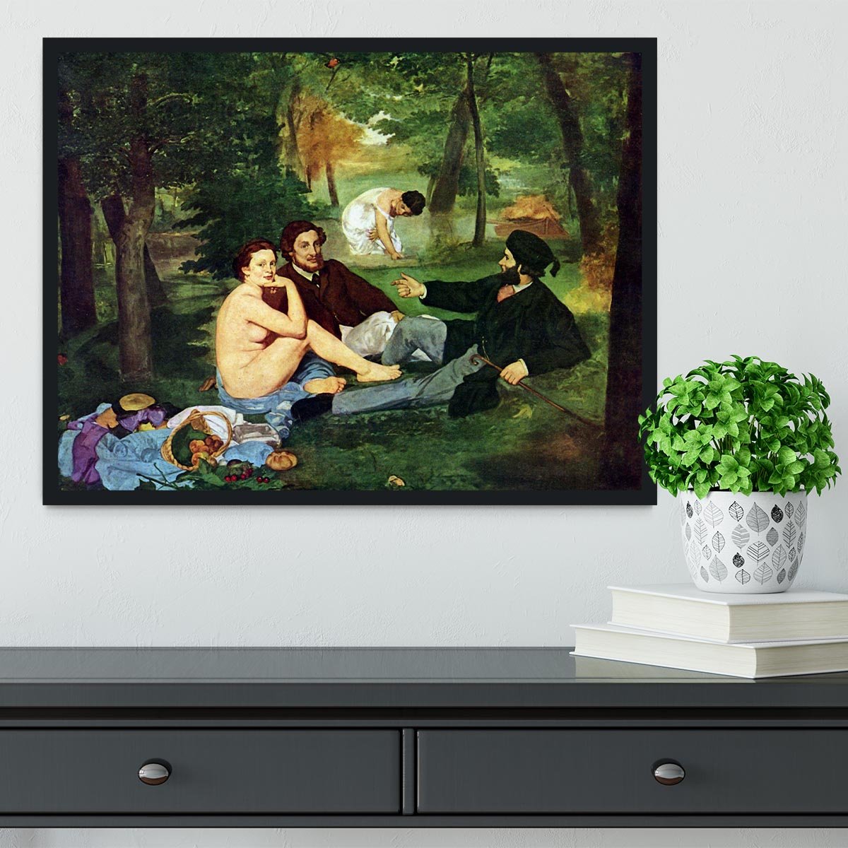Luncheon on The Grass 1863 by Manet Framed Print - Canvas Art Rocks - 2