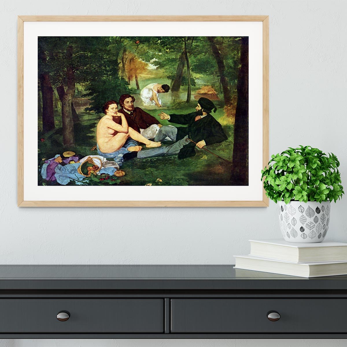 Luncheon on The Grass 1863 by Manet Framed Print - Canvas Art Rocks - 3