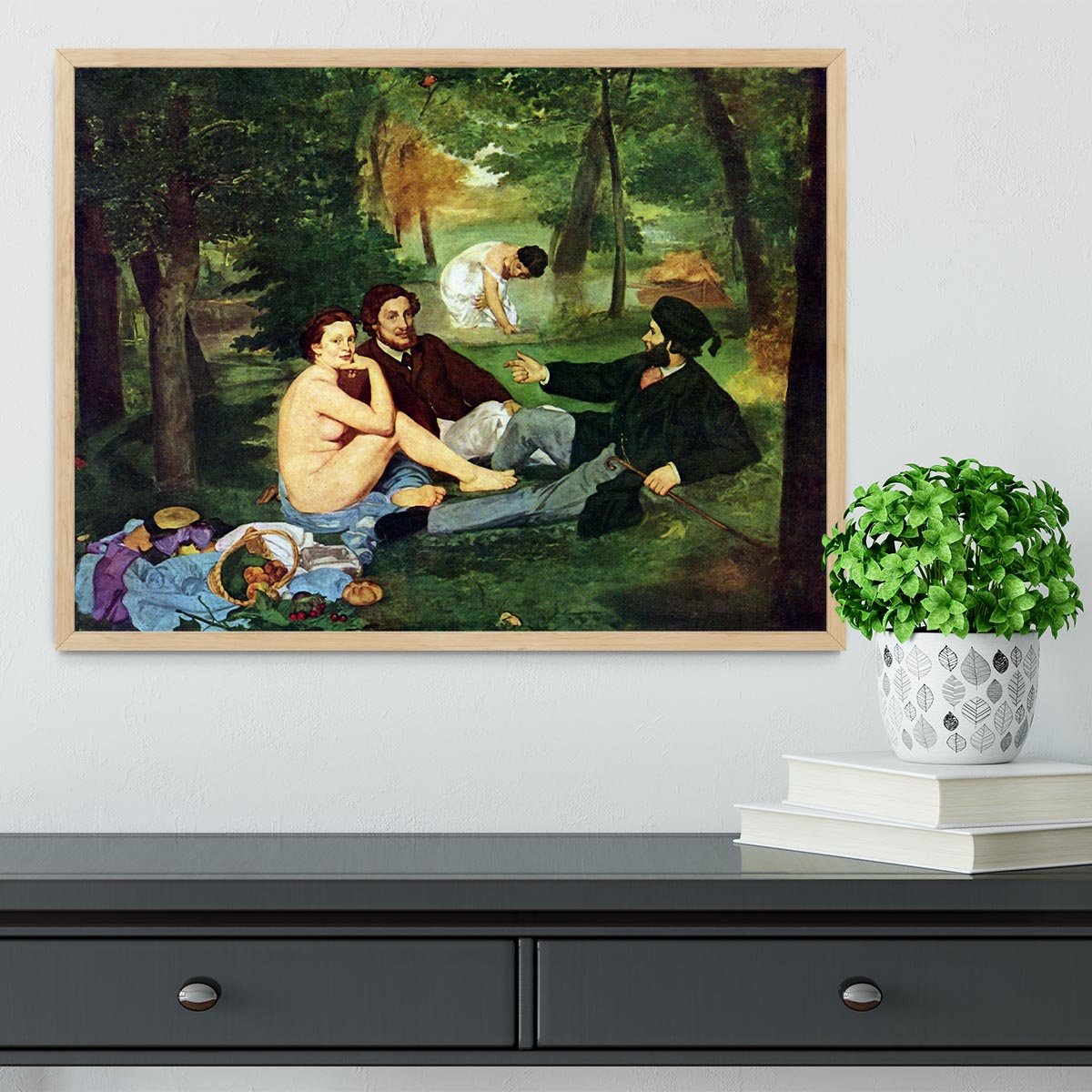 Luncheon on The Grass 1863 by Manet Framed Print - Canvas Art Rocks - 4