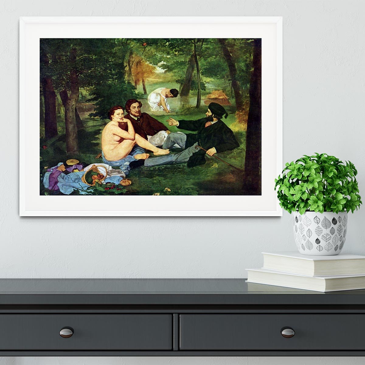 Luncheon on The Grass 1863 by Manet Framed Print - Canvas Art Rocks - 5