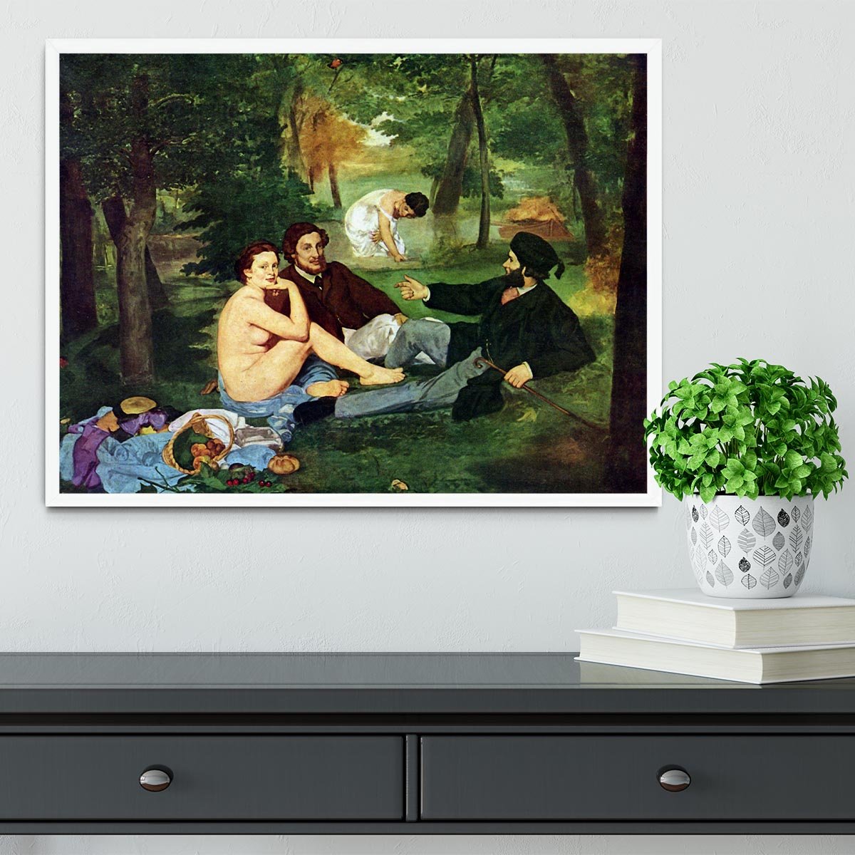 Luncheon on The Grass 1863 by Manet Framed Print - Canvas Art Rocks -6