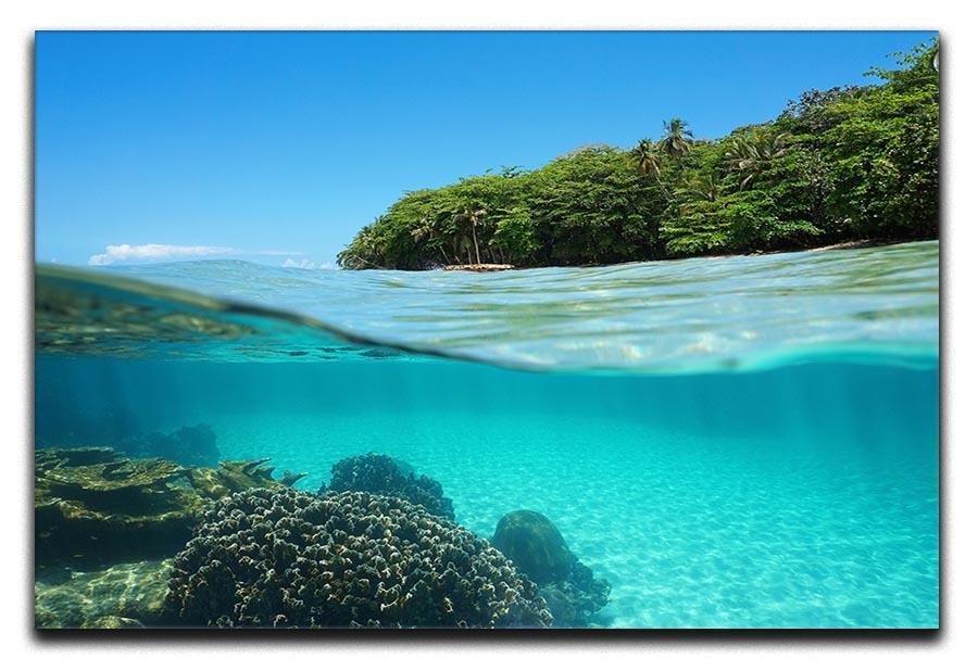 Lush tropical shore above waterline Canvas Print or Poster  - Canvas Art Rocks - 1