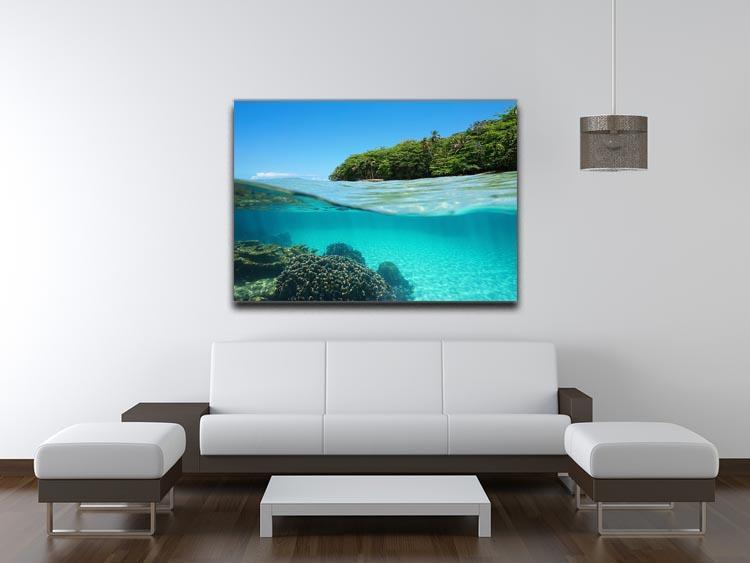 Lush tropical shore above waterline Canvas Print or Poster - Canvas Art Rocks - 4