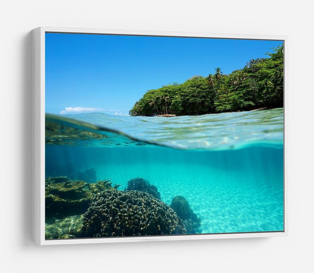 Lush tropical shore above waterline HD Metal Print