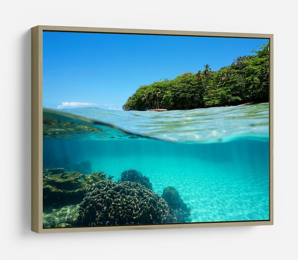 Lush tropical shore above waterline HD Metal Print