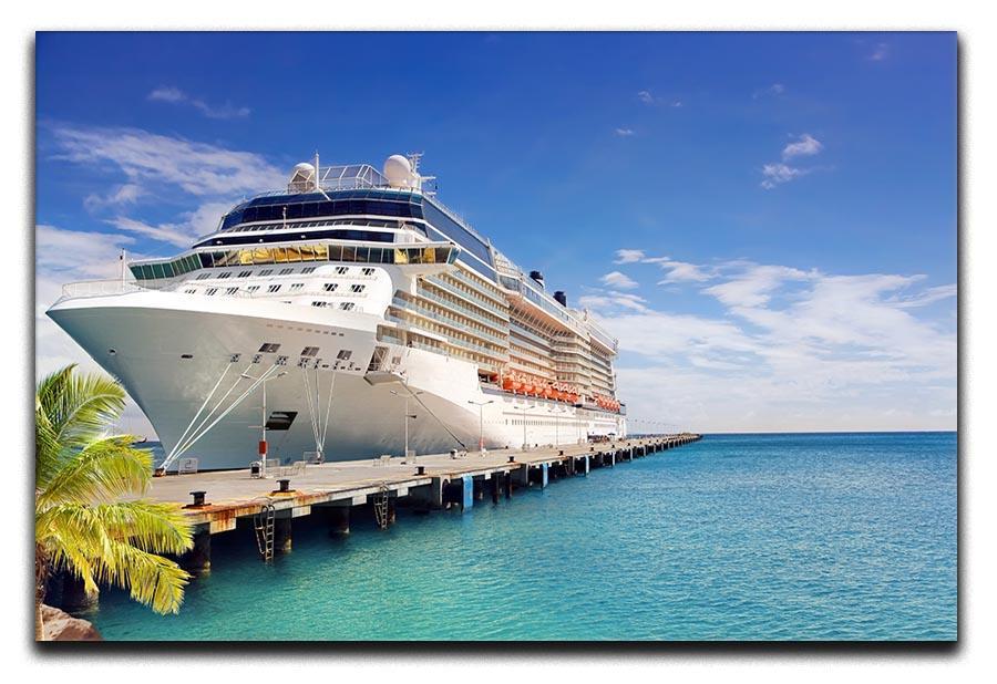 Luxury Cruise Ship in Port on sunny day Canvas Print or Poster  - Canvas Art Rocks - 1