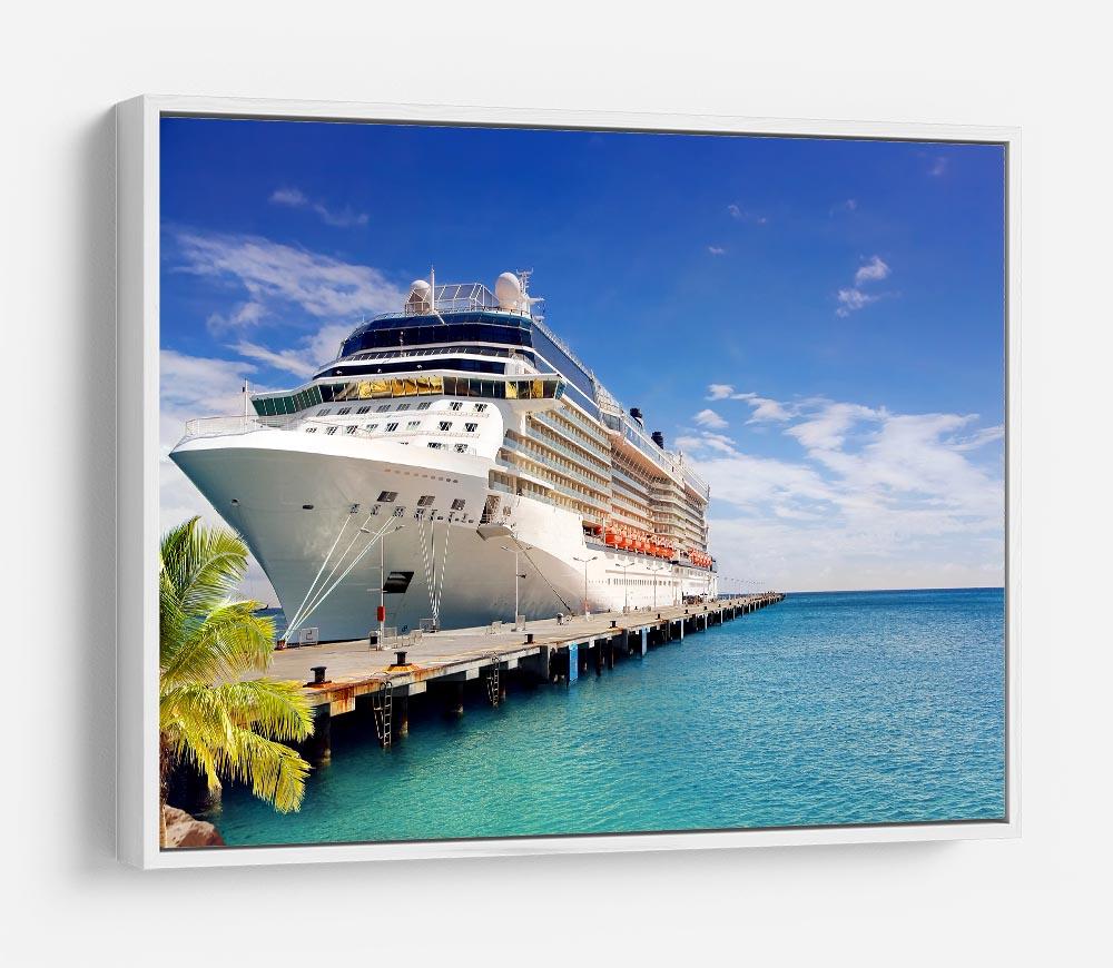 Luxury Cruise Ship in Port on sunny day HD Metal Print