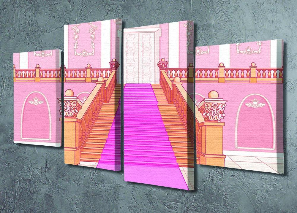 Luxury staircase in the magic palace 4 Split Panel Canvas - Canvas Art Rocks - 2
