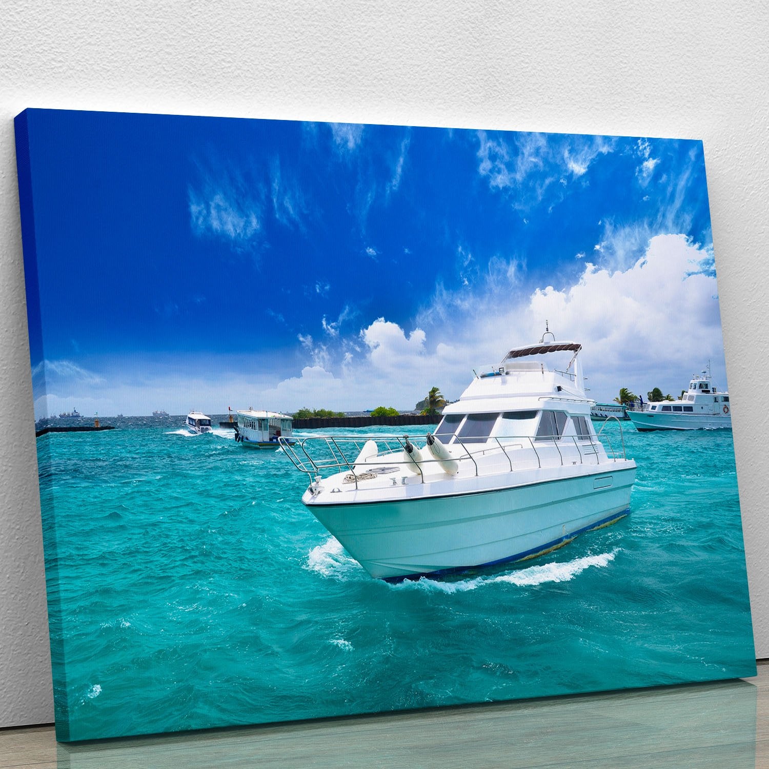 Luxury yatch in beautiful ocean Canvas Print or Poster