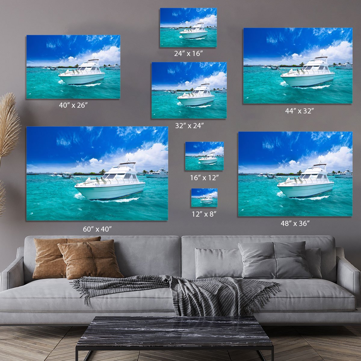 Luxury yatch in beautiful ocean Canvas Print or Poster