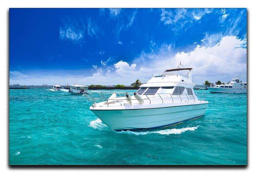 Luxury yatch in beautiful ocean Canvas Print or Poster  - Canvas Art Rocks - 1