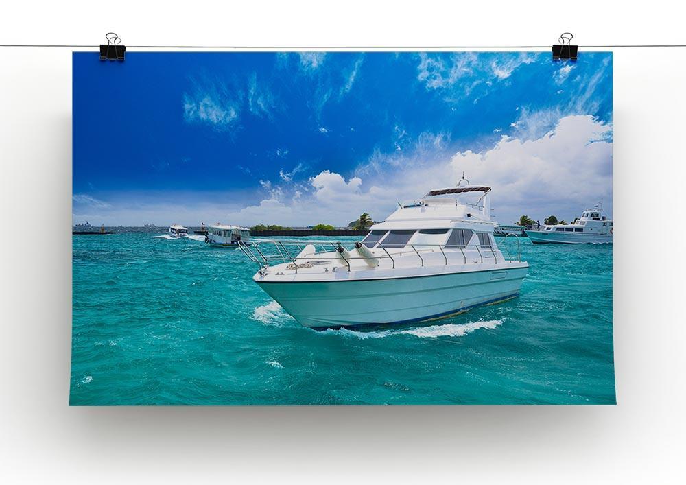 Luxury yatch in beautiful ocean Canvas Print or Poster - Canvas Art Rocks - 2