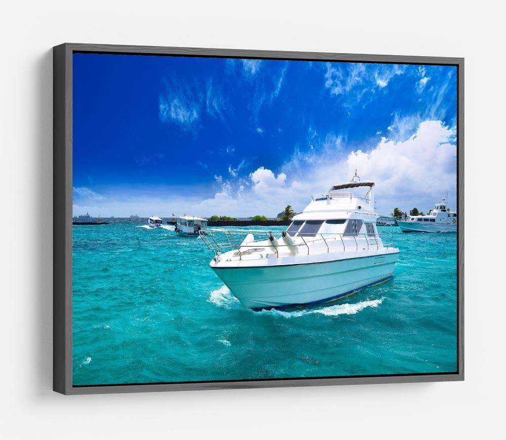 Luxury yatch in beautiful ocean HD Metal Print