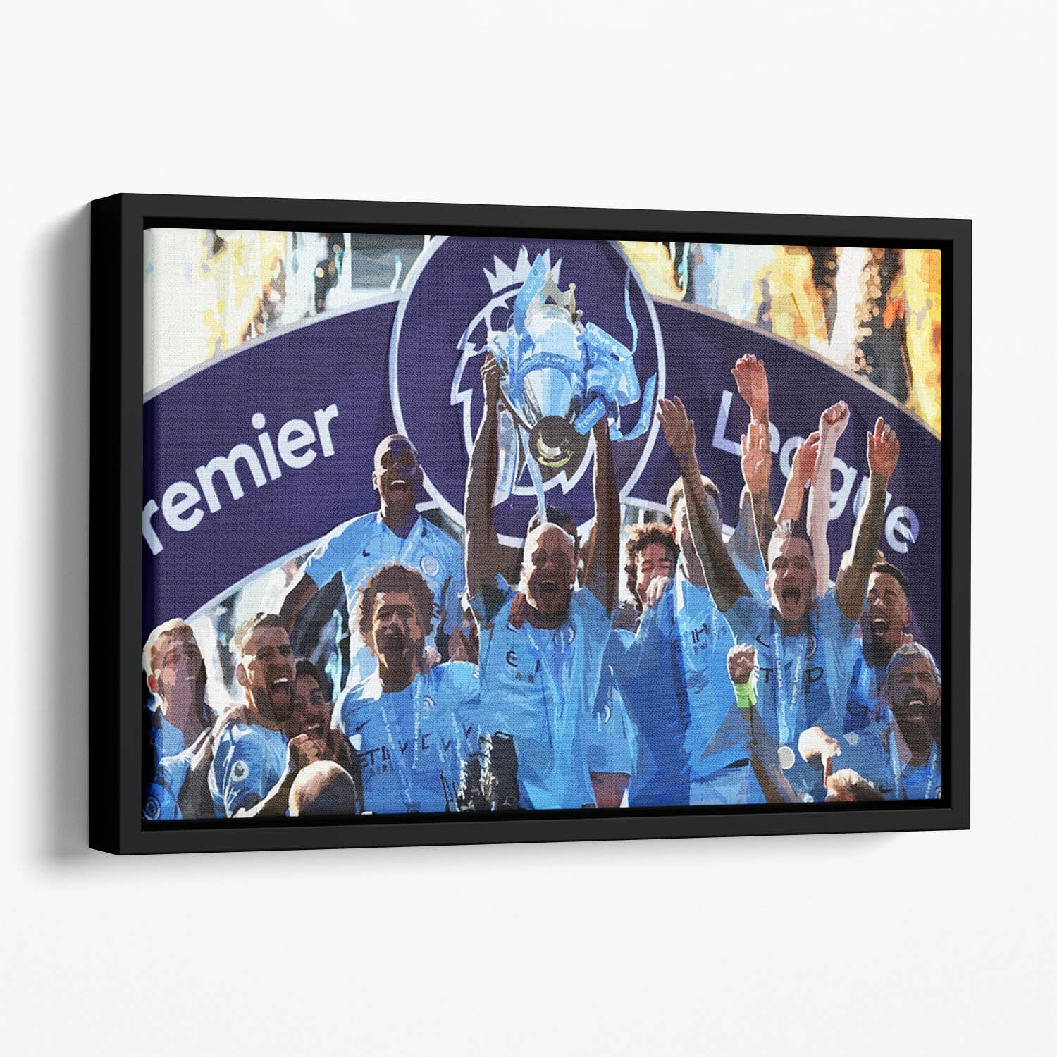 MANCHESTER CITY PREMIER LEAGUE WINNERS 2019 Floating Framed Canvas