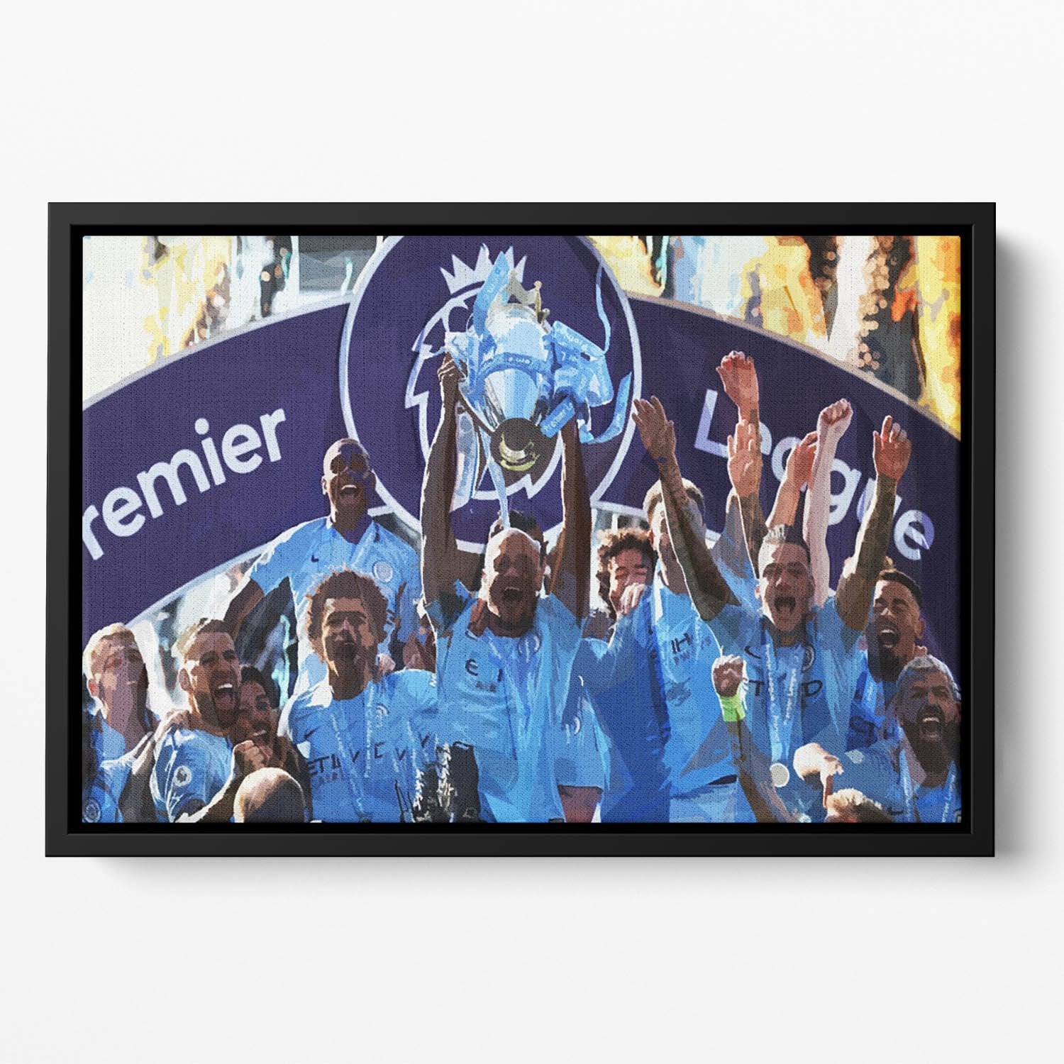 MANCHESTER CITY PREMIER LEAGUE WINNERS 2019 Floating Framed Canvas