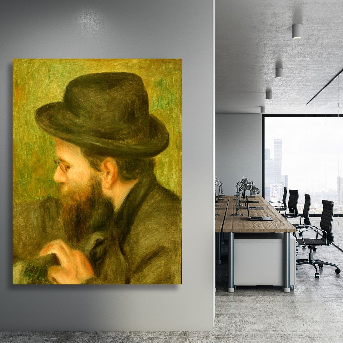 M Bernard man with the black hat by Renoir Canvas Print or Poster