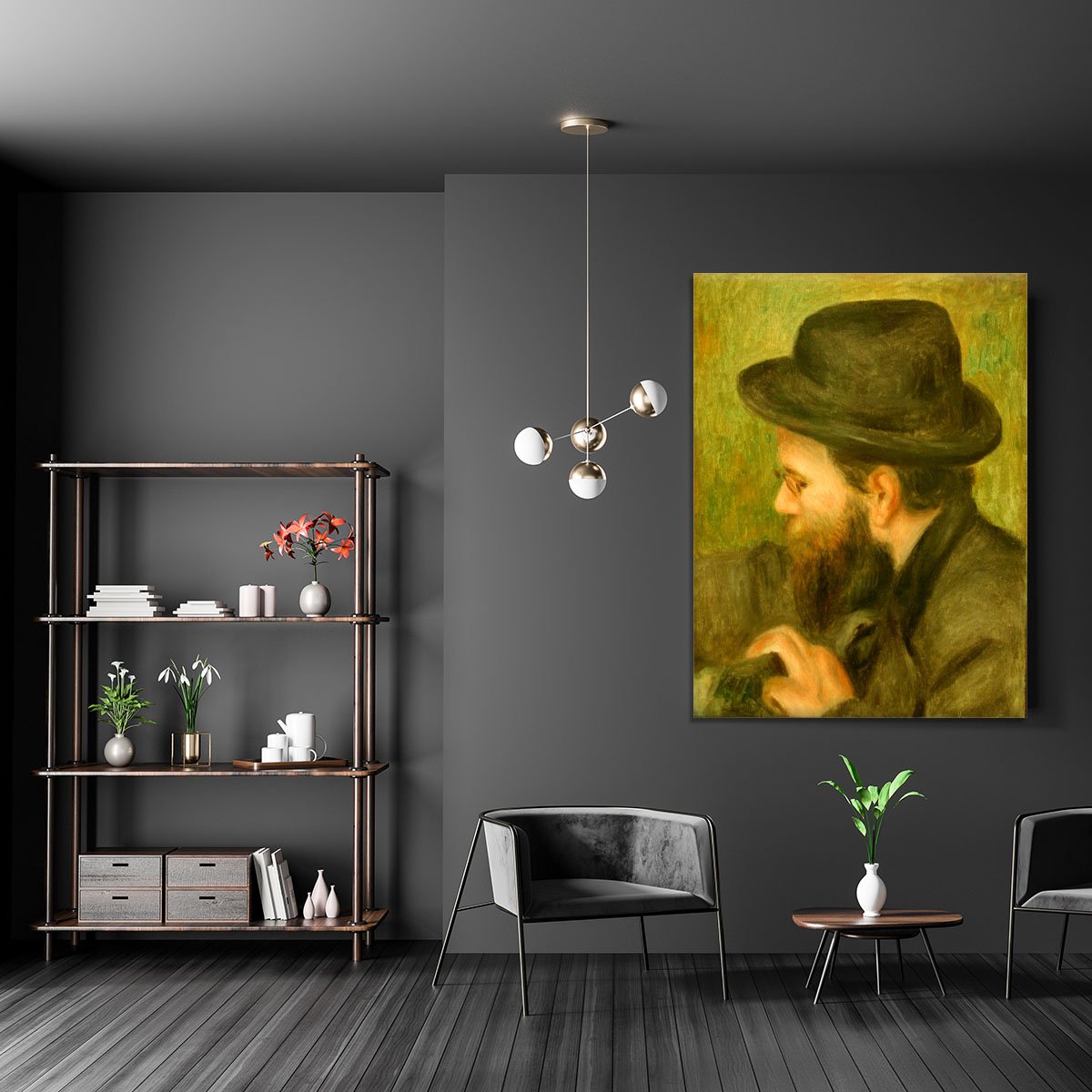 M Bernard man with the black hat by Renoir Canvas Print or Poster