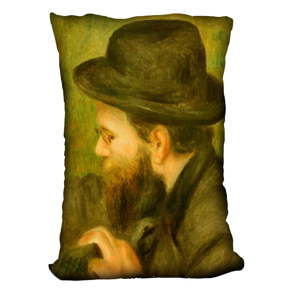 M Bernard man with the black hat by Renoir Throw Pillow