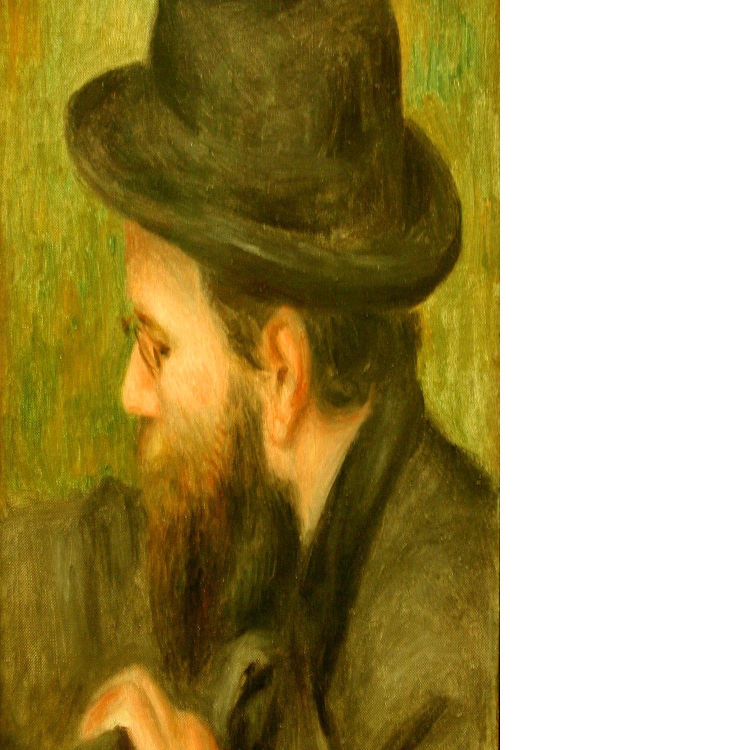M Bernard man with the black hat by Renoir Floating Framed Canvas