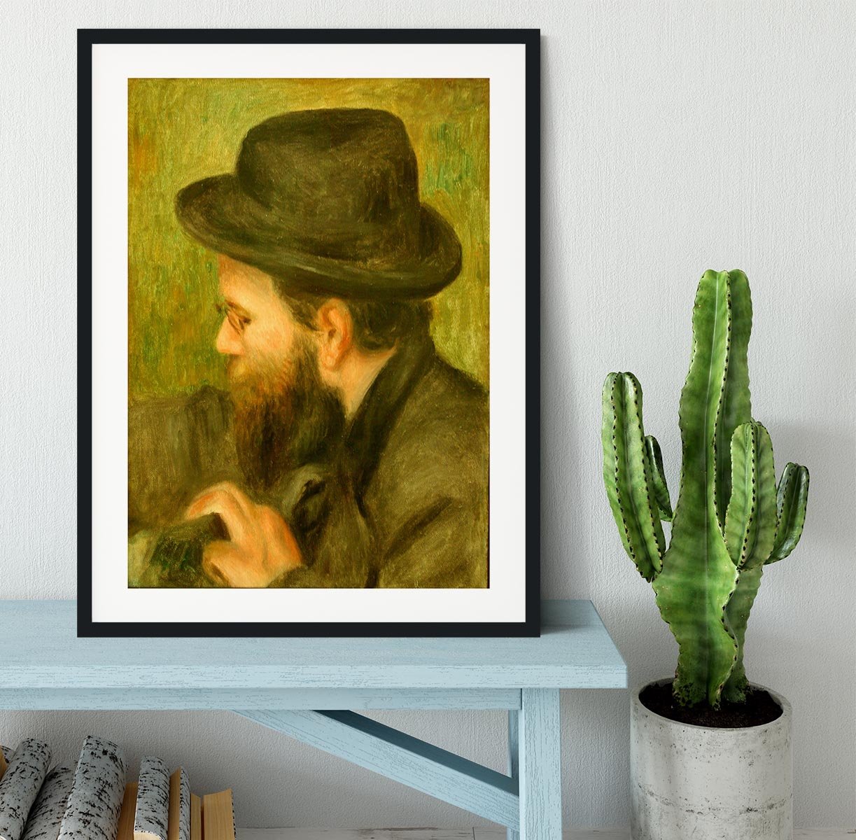 M Bernard man with the black hat by Renoir Framed Print - Canvas Art Rocks - 1