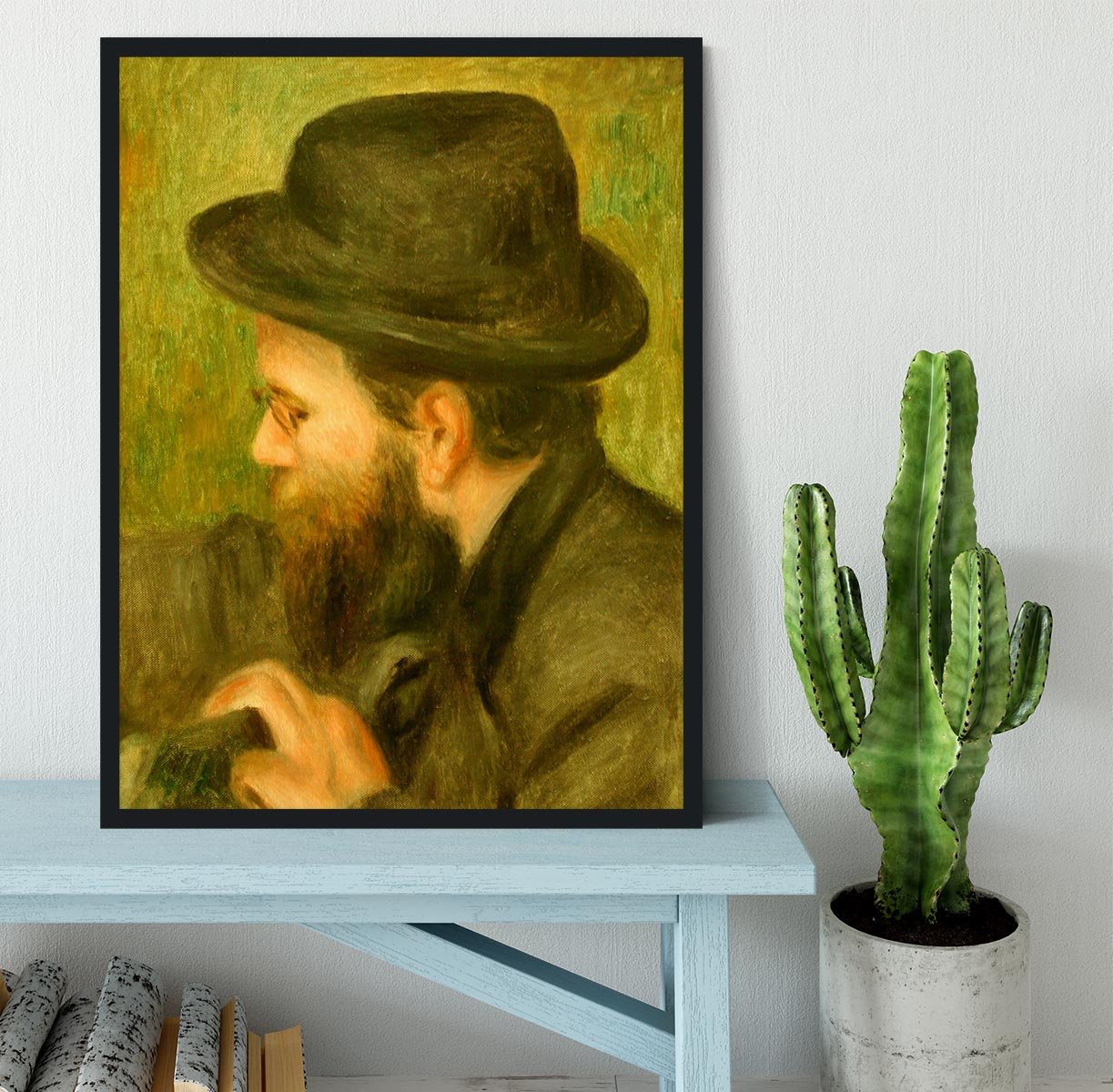 M Bernard man with the black hat by Renoir Framed Print - Canvas Art Rocks - 2