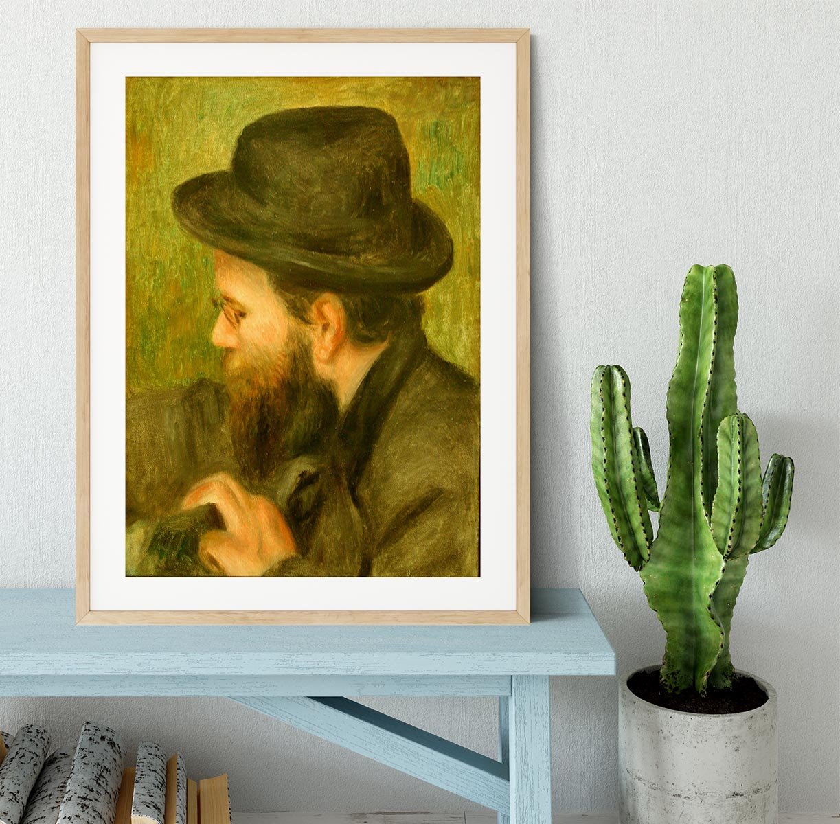 M Bernard man with the black hat by Renoir Framed Print - Canvas Art Rocks - 3