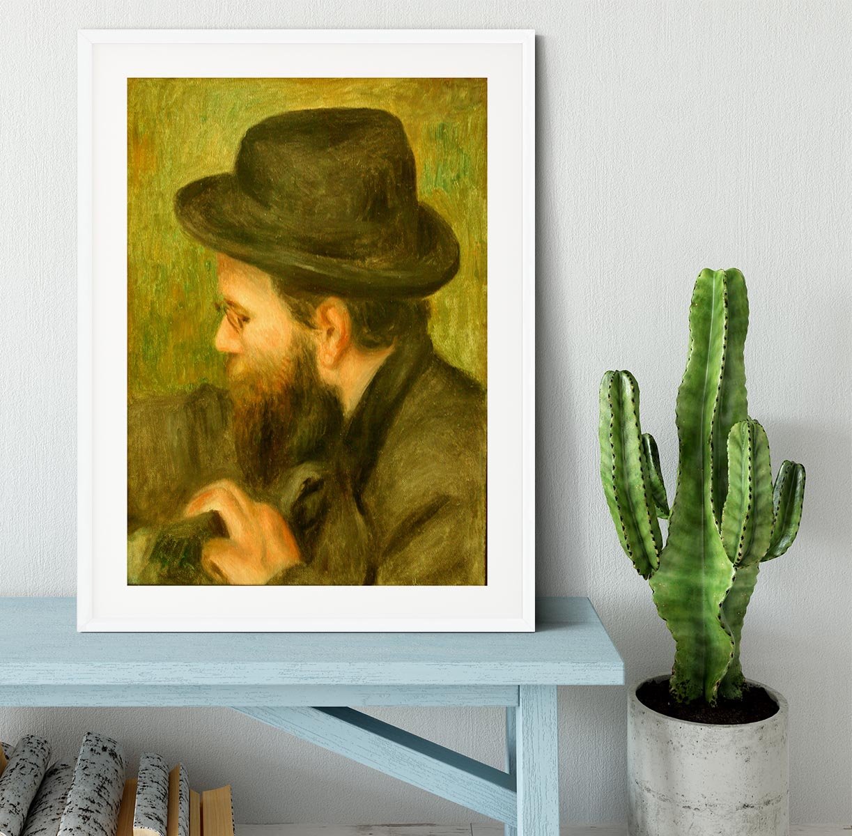 M Bernard man with the black hat by Renoir Framed Print - Canvas Art Rocks - 5