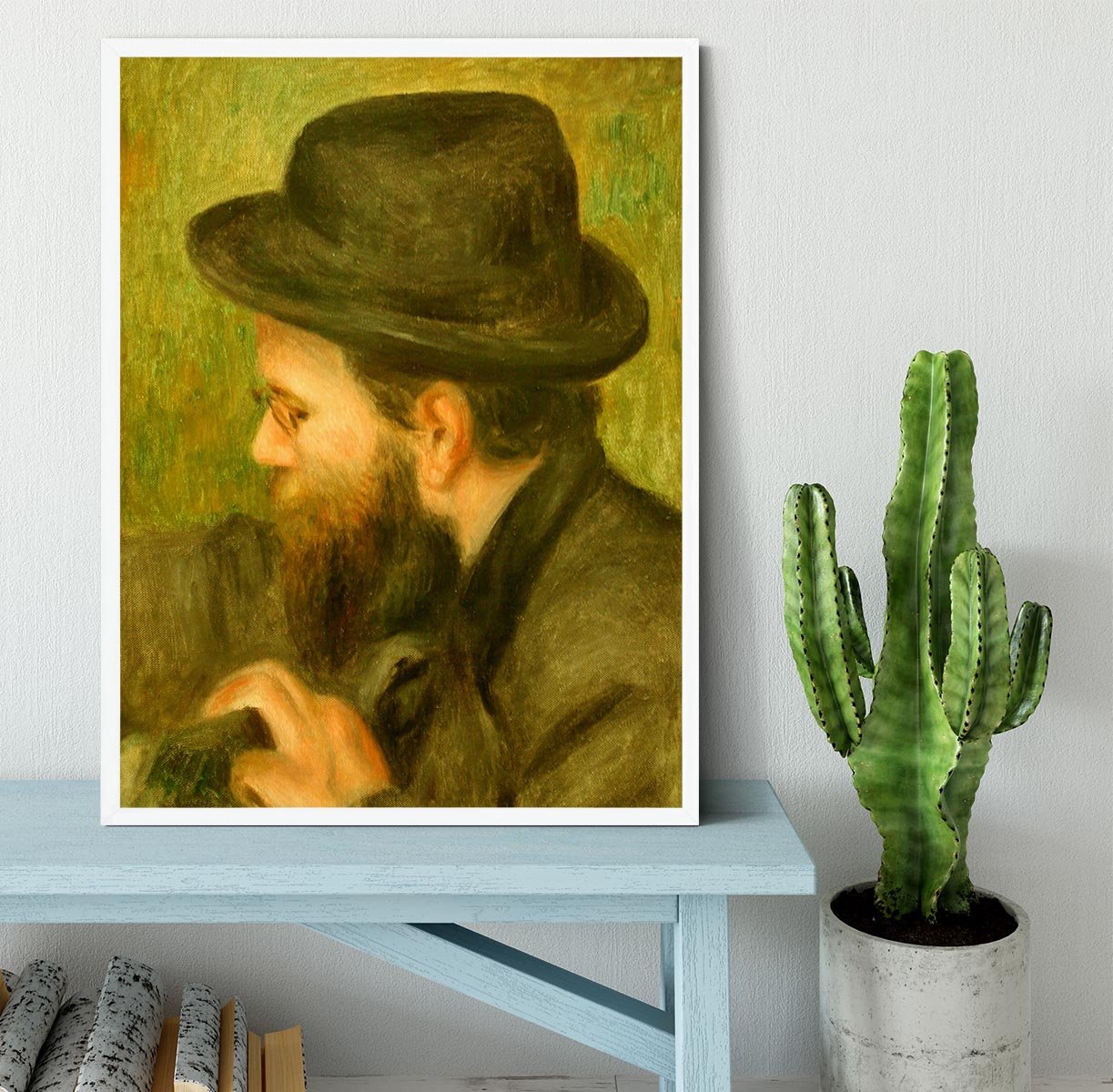 M Bernard man with the black hat by Renoir Framed Print - Canvas Art Rocks -6