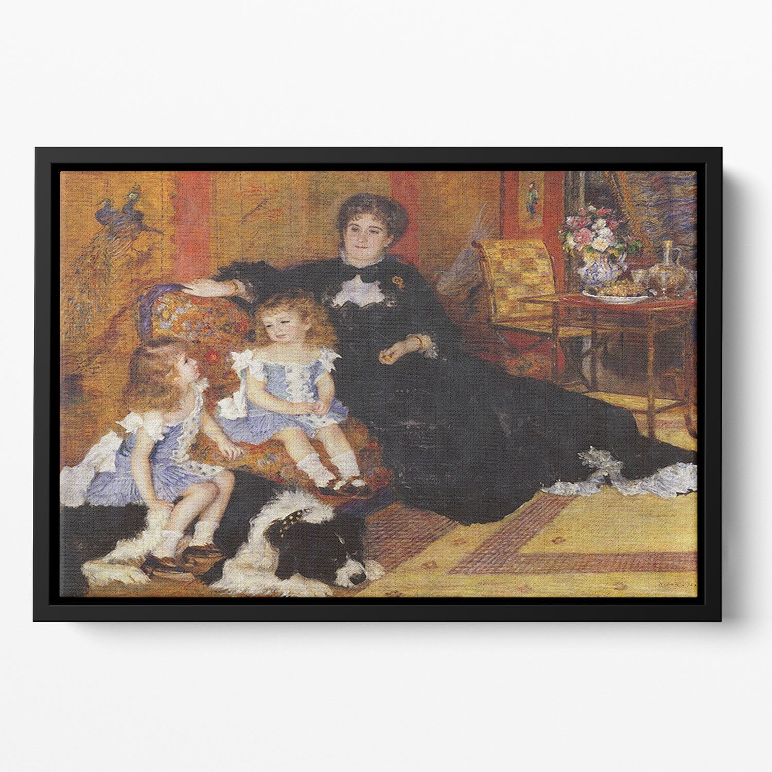 Madame Charpentier and her children by Renoir Floating Framed Canvas