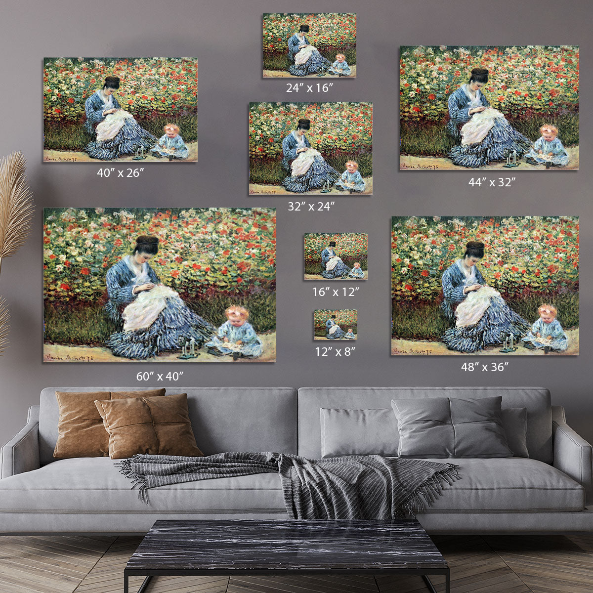 Madame Monet and child by Monet Canvas Print or Poster - Canvas Art Rocks - 7