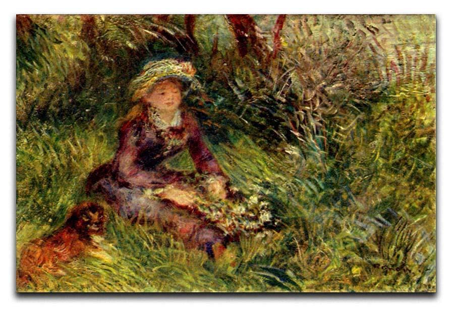 Madame Renoir with dog by Renoir Canvas Print or Poster  - Canvas Art Rocks - 1