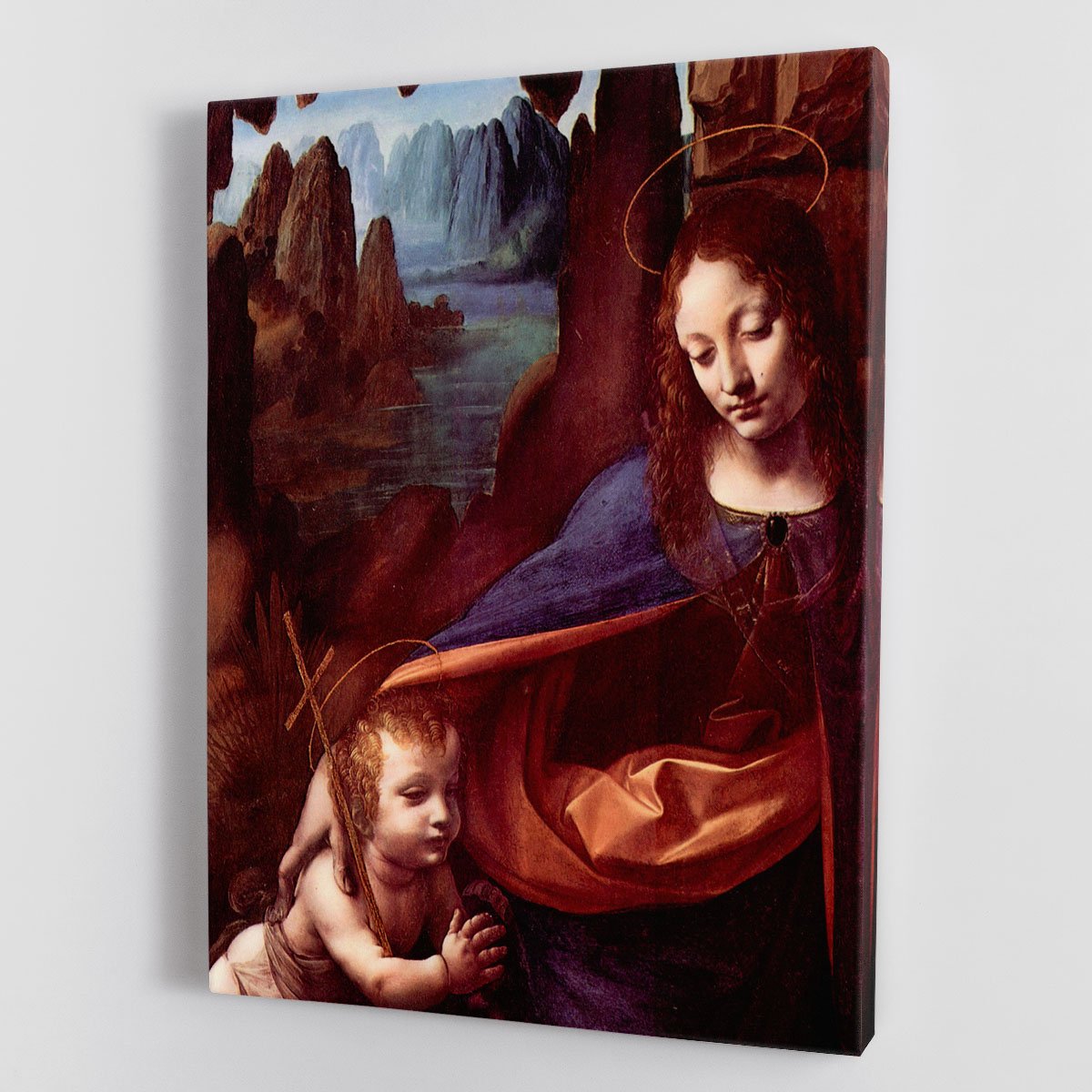 Madonna in the rock cave Detail by Da Vinci Canvas Print or Poster